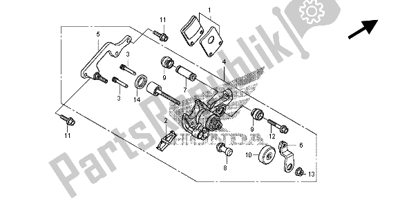 All parts for the Parking Brake Caliper of the Honda NC 700D 2012