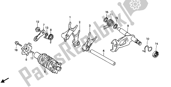 Toutes les pièces pour le Tambour De Changement De Vitesse du Honda NX 250 1993