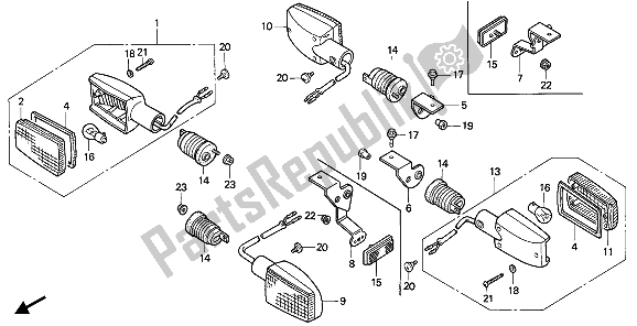 Tutte le parti per il Winker del Honda CB 1000F 1993