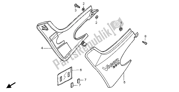 Todas las partes para Cubierta Lateral de Honda FX 650 1999