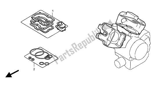 All parts for the Eop-1 Gasket Kit A of the Honda VTR 1000 SP 2000