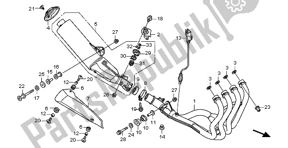 All parts for the Exhaust Muffler of the Honda CBF 1000 FA 2011