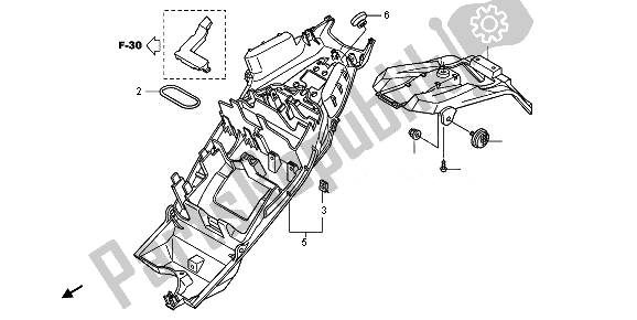 All parts for the Rear Fender of the Honda CB 1000 RA 2010