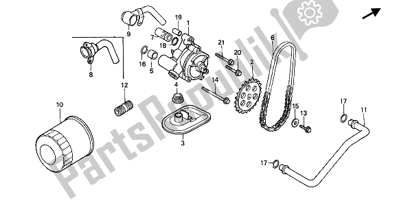 Tutte le parti per il Filtro Dell'olio E Pompa Dell'olio del Honda VT 1100C 1994