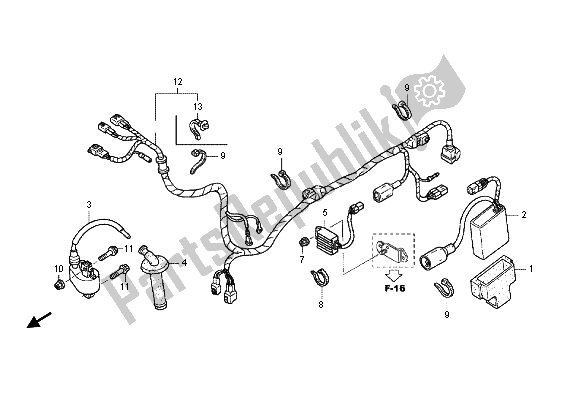 Todas as partes de Chicote De Fios do Honda CRF 450X 2012