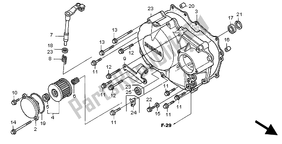 Tutte le parti per il Coperchio Carter Destro del Honda TRX 400 EX Sportrax 2006