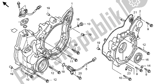 All parts for the Rear Crankcase Cover of the Honda TRX 500 FA Foretrax Foreman 2007