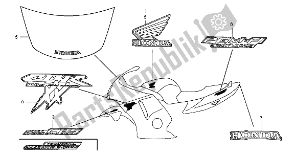 Tutte le parti per il Striscia E Segna del Honda CBR 1100 XX 2000