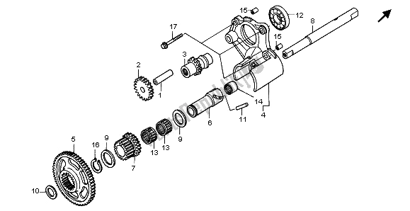 All parts for the Reverse Gear of the Honda GL 1500 SE 1996