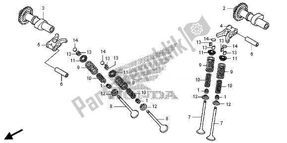 Alle onderdelen voor de Nokkenas & Klep van de Honda CRF 250M 2014