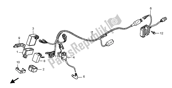 Wszystkie części do Wi? Zki Przewodów Honda TRX 300 EX Fourtrax 2000