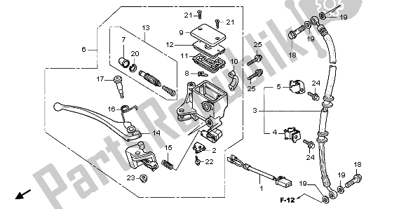 All parts for the Front Brake Mastercylinder of the Honda NHX 110 WH 2009