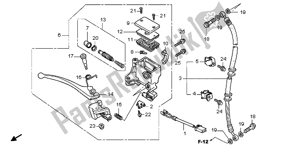 All parts for the Front Brake Mastercylinder of the Honda NHX 110 WH 2009