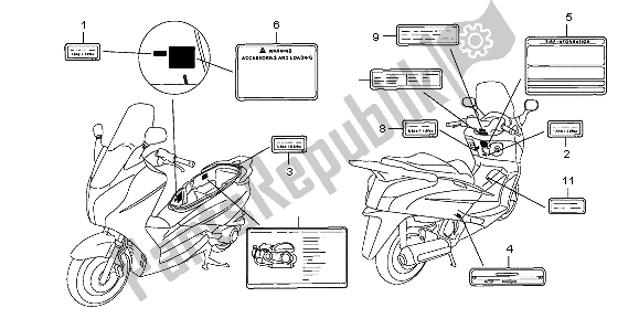 All parts for the Caution Label of the Honda FES 150 2007