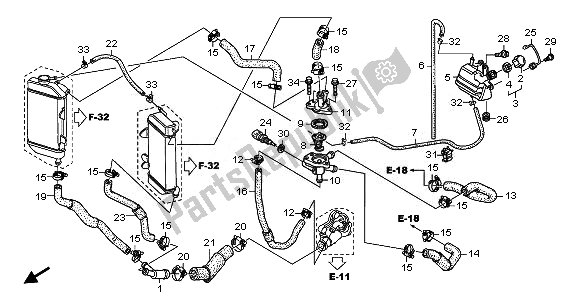 All parts for the Water Hose & Thermostat of the Honda XL 700 VA Transalp 2010