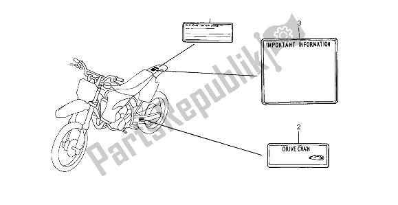 Todas las partes para Etiqueta De Precaución de Honda CR 85 RB LW 2004