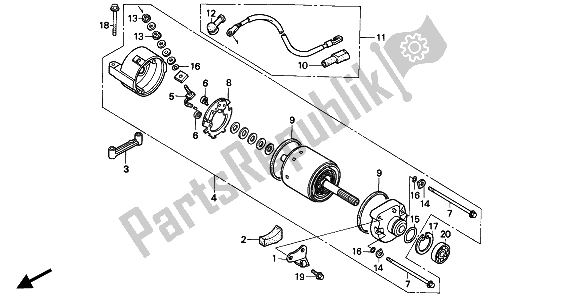 All parts for the Starting Motor of the Honda NX 650 1994