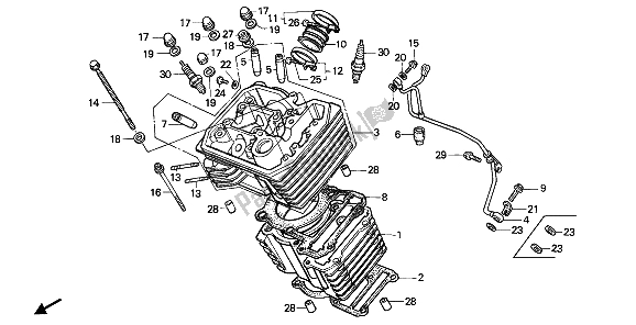 Todas las partes para Cilindro Y Culata (delantera) de Honda XL 600V Transalp 1992