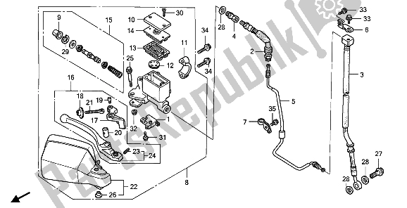 All parts for the Fr. Brake Master Cylinder of the Honda XRV 650 Africa Twin 1988