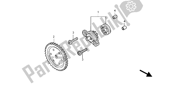 All parts for the Oil Pump of the Honda WW 125 EX2 2012