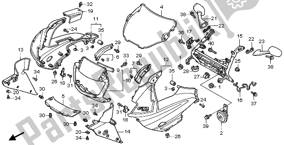 All parts for the Upper Cowl of the Honda CBR 600F 1995