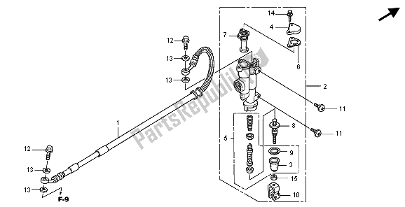 All parts for the Rr. Brake Master Cylinder of the Honda CRF 450R 2004