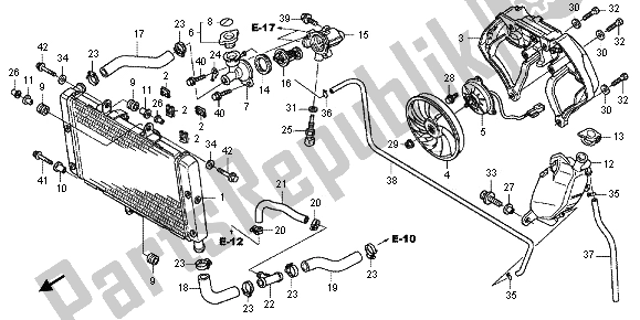 All parts for the Radiator of the Honda CBF 1000 FT 2012