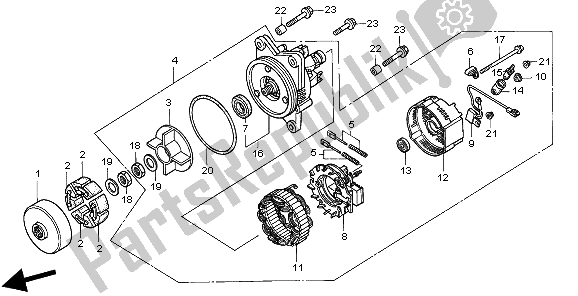 Tutte le parti per il Generatore del Honda GL 1500 SE 1998