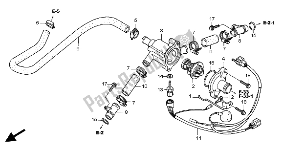 Tutte le parti per il Tubo Dell'acqua del Honda VTR 1000 SP 2004