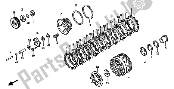 Todas las partes para Embrague de Honda ST 1100 1994