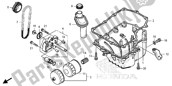 Alle onderdelen voor de Oliepan & Oliepomp van de Honda CBR 500R 2013