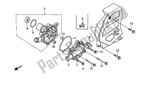 All parts for the Water Pump of the Honda XL 600V Transalp 1993