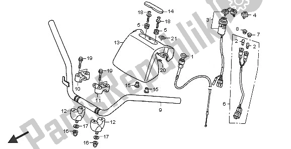 Todas las partes para Manejar Tubo de Honda TRX 250 EX Sporttrax 2005