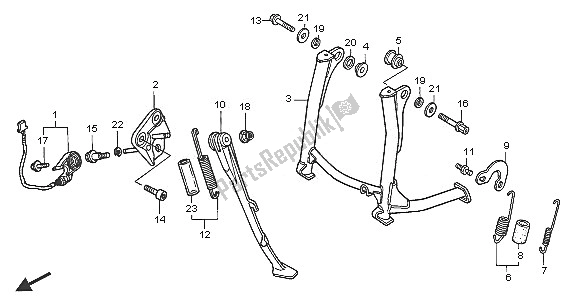 All parts for the Stand of the Honda VFR 800A 2005