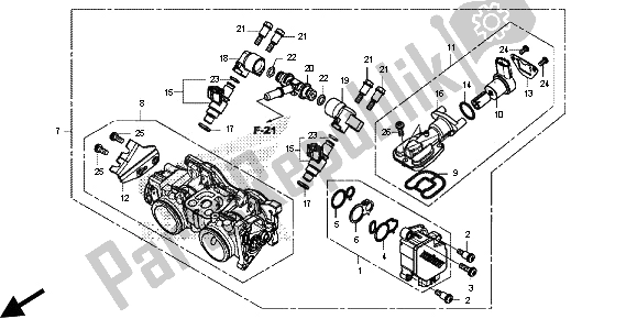 All parts for the Throttle Body of the Honda CB 500F 2013