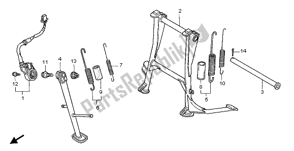 Tutte le parti per il In Piedi del Honda CB 500 1997
