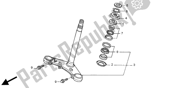 Tutte le parti per il Gambo Dello Sterzo del Honda NT 650V 1998