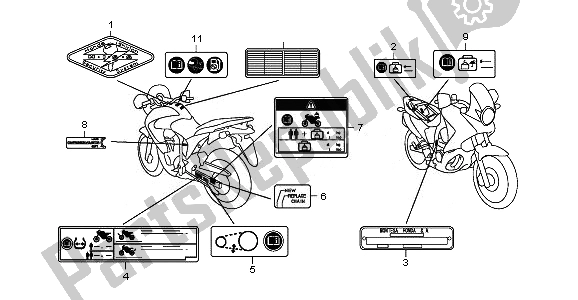 Tutte le parti per il Etichetta Di Avvertenza del Honda XL 700V Transalp 2010
