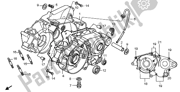 All parts for the Crankcase of the Honda CR 80 RB LW 1998