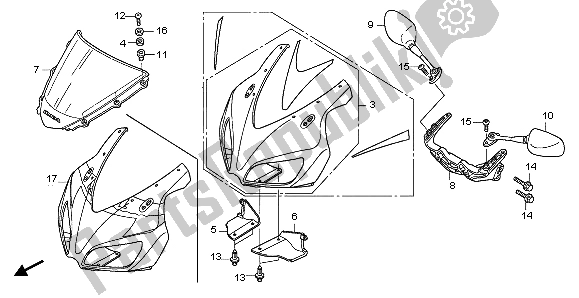 Todas las partes para Capucha Superior de Honda CBR 1000 RR 2007