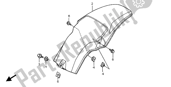 All parts for the Rear Fender of the Honda CR 80R SW 1996