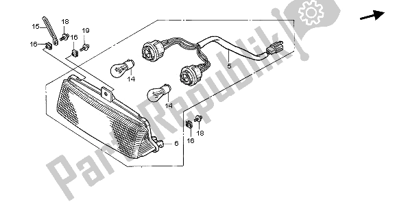 Toutes les pièces pour le Feu Arrière du Honda VFR 750F 1996