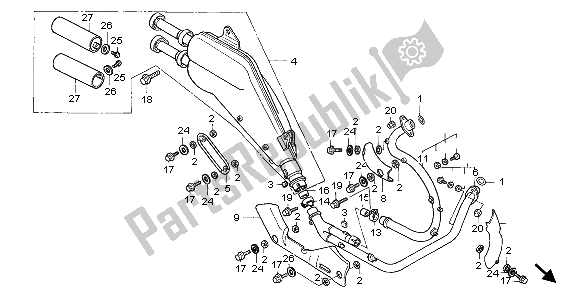 Tutte le parti per il Silenziatore Di Scarico del Honda XL 600V Transalp 1999