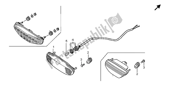 Tutte le parti per il Fanale Posteriore del Honda TRX 300 EX Sportrax 2003