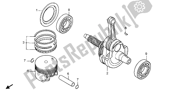 All parts for the Crankshaft & Piston of the Honda XR 600R 1998
