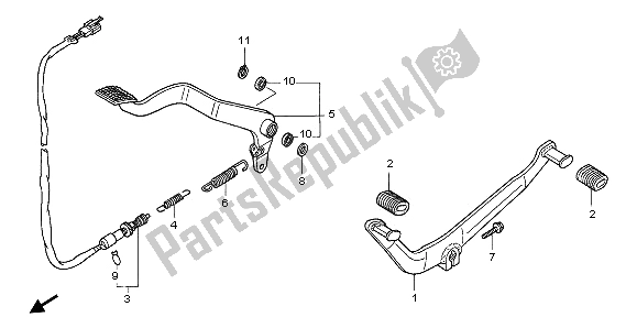 All parts for the Pedal of the Honda VT 1100C2 1995