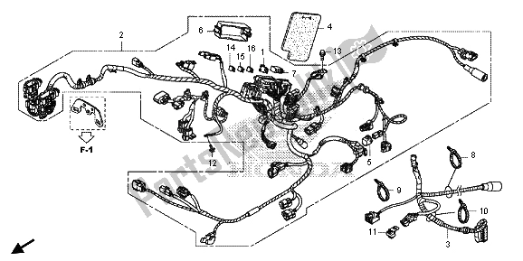 All parts for the Wire Harness of the Honda VT 1300 CXA 2013