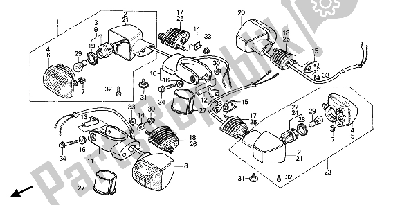 Tutte le parti per il Winker del Honda XBR 500 1987