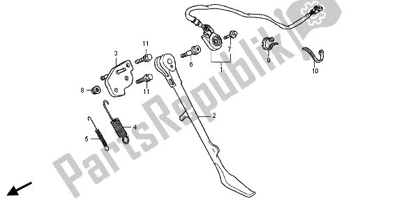 All parts for the Side Stand of the Honda VT 750 CS 2012