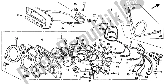 All parts for the Meter (mph) of the Honda XRV 750 Africa Twin 1992